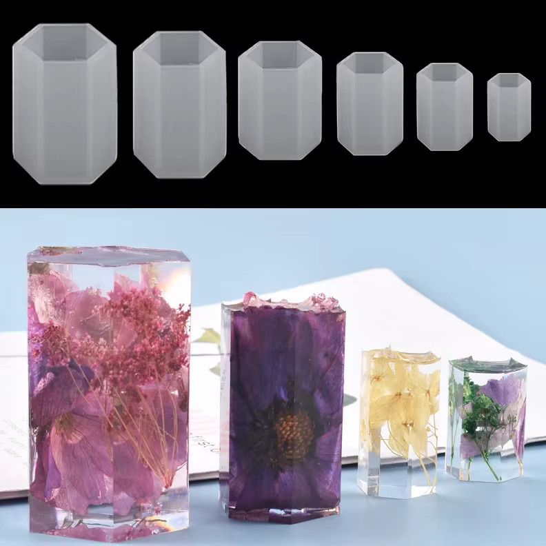 YAKAMOZ Silikonform in sechseckiger Prismaform für Epoxidharz und DIY-Dekorationen - Bild 2