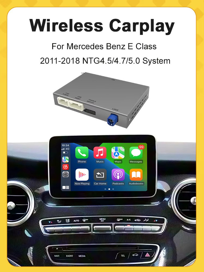 AUTOABC Drahtloses CarPlay und Android Auto Interface für Mercedes Benz E-Klasse W212 E300 E350 Coupe NTG4.5 5.0 mit Mirror Link und AirPlay via Wi-Fi und Bluetooth - Bild 5