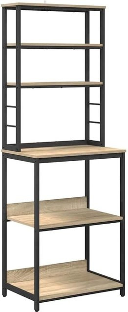 vidaXL Küchenregal Sonoma-Eiche aus Holzwerkstoff und Stahl, B/T/H: 60 x 40 x 168 cm - Bild 1