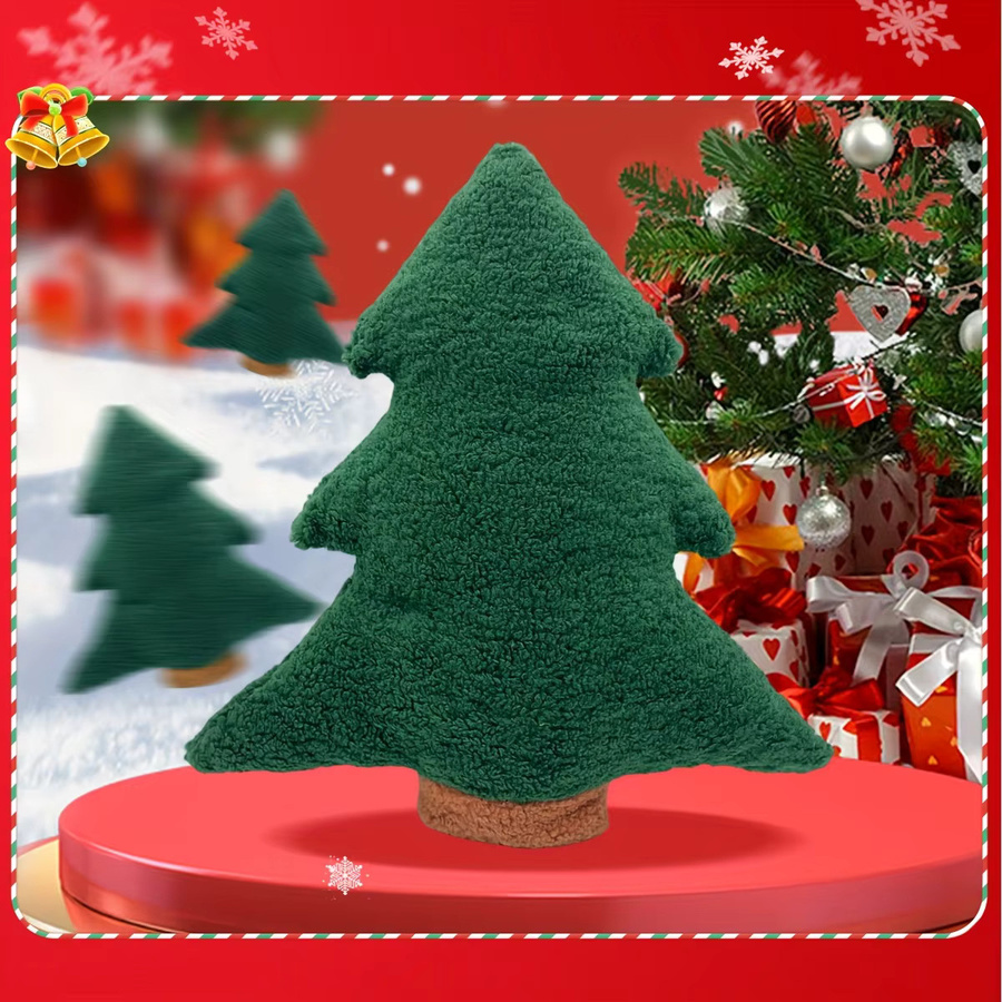 DUTRIEUX Plüsch-Weihnachtsbaum-Wurfkissen in Grün - Bild 5