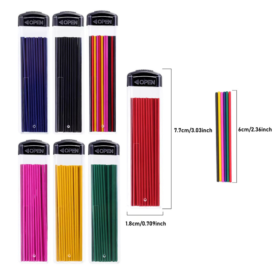 MROOFUL Automatische Bleistiftminen 1,3 mm in 6 Farben, 30 Stück pro Box, buntes Schreibzubehör für die Schule - Bild 3