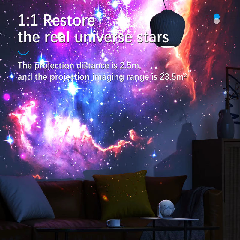 Visason Sternprojektor Galaxy Nachtlicht mit HD Bildscheiben, Bluetooth-Funktion und Fernbedienung, Weiß - Bild 6