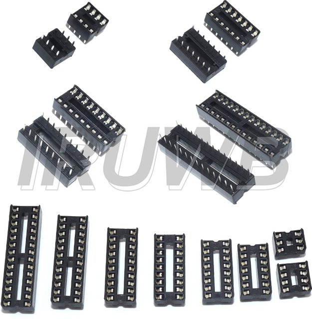 10er Set IRUWB IC Sitz DIP Sockel Adapter zum Löten in verschiedenen Ausführungen 6pin bis 28pin, Schwarz - Bild 1