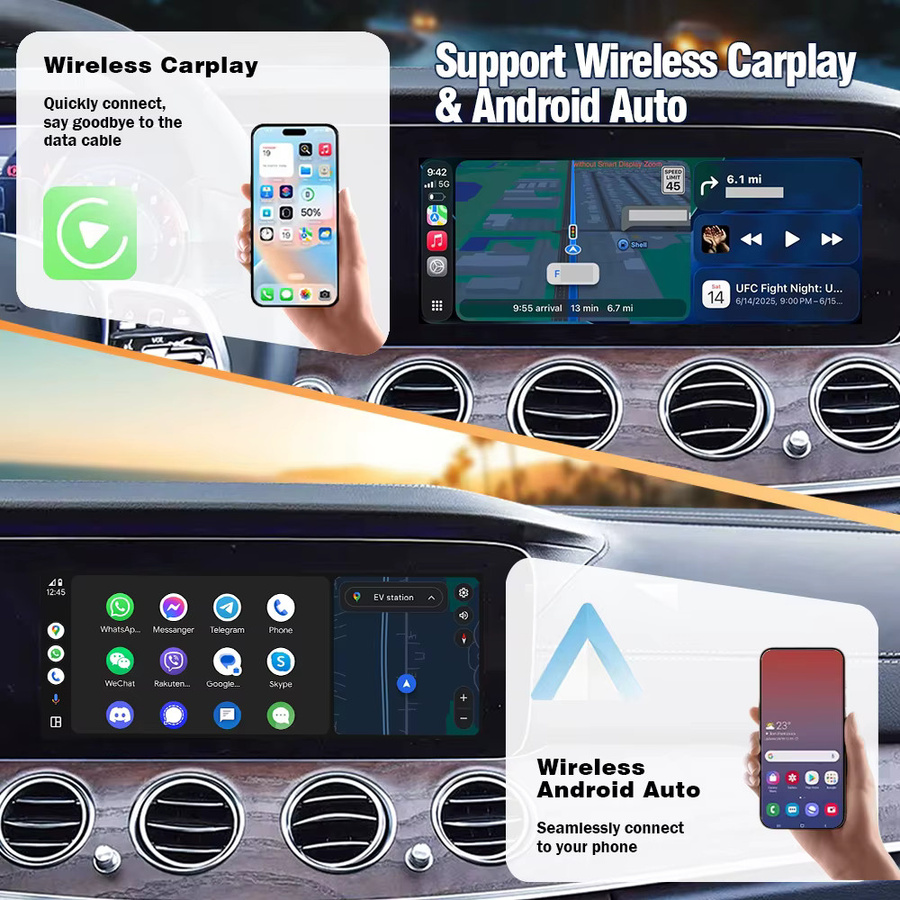 AUTOTOP Kabelloser CarPlay und Android Auto Adapter für Mercedes Benz E-Klasse W213 NTG 5.5 mit MirrorLink, WIFI und GPS, Schwarz - Bild 3