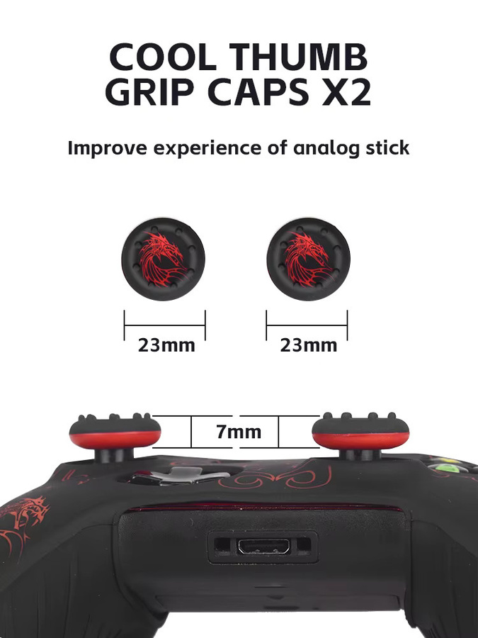 Data Frog Silikonhülle für Xbox One Controller mit Daumengriff in Schwarz oder Rot - Bild 6