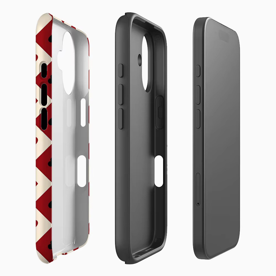 Poker Suit Argyle Handyhülle für iPhone 17 16 15 14 13 12 Pro Max Plus mit doppelschichtiger Rückseite in Multicolour - Bild 1