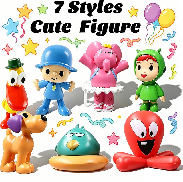 Bandai Pocoyo Tierfiguren, 7-teiliges Set, Puppen - Bild 1