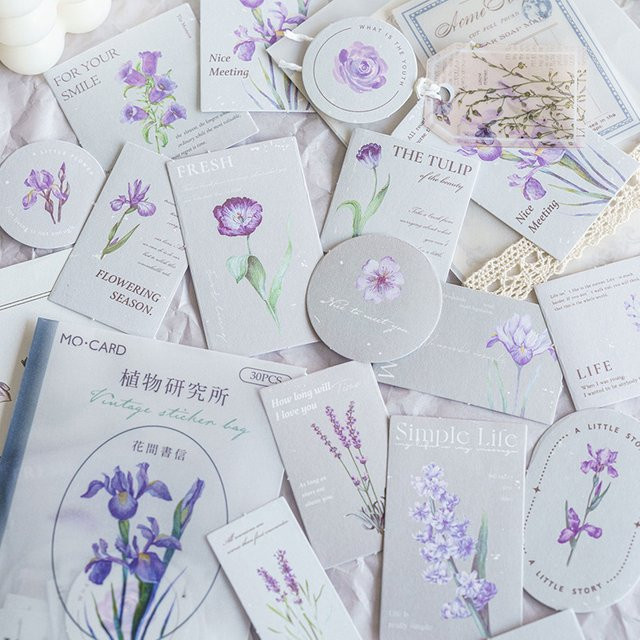30-teiliges Set minimalistische Blumenaufkleber mit Gänseblümchen- und Sonnenblumen-Designs in Multicolour aus Papier - Bild 1
