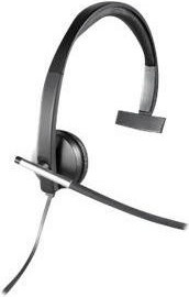 Logitech H650e Mono On-Ear Headset mit USB-A Anschluss in Schwarz und Silber - Bild 1