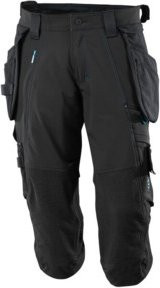 Mascot Dreiviertel-Hose mit Hängetaschen in Schwarz mit reflektierenden Elementen und Cordura-Material, Größe C58 - Bild 1