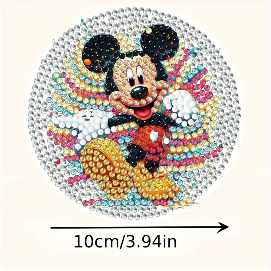 Diamond Painting DIY Cartoon-Maus Untersetzer aus Holz mit Halterung von Potdemiel, Mehrfarbig, Rund - Bild 2