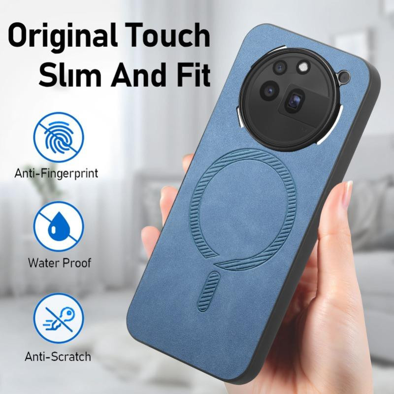Lederhülle für Nothing Phone 3a Pro in Blau mit magnetischer kabelloser Ladefunktion - Bild 2
