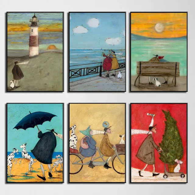 Sam Toft Abstraktes Landschaftskunst Leinwandgemälde Mehrfarbig - Bild 1