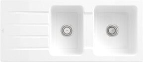 Villeroy & Boch Spüle Architectura in White Alpin CeramicPlus mit Ablaufgarnitur und Handwaschbecken, Breite: 80 cm - Bild 1
