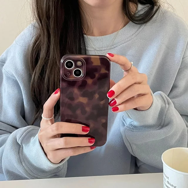 Retro-Handyhülle mit braunem Bernsteinmuster für Apple iPhone 16, 15, 14, 13, 12, 11 Pro Max - Bild 1