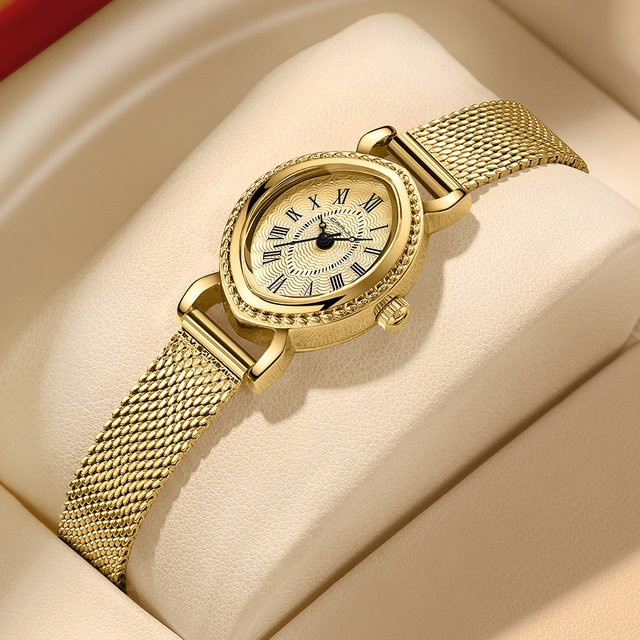 CRRJU Armbanduhr, Quarz, Kupfer, Gold, Damen, Vintage - Bild 1