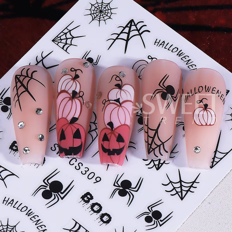 SWEET TREND Nagelaufkleber 3D Halloween Motiv, 3 Stück - Bild 2