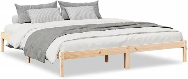vidaXL Massivholzbett aus Kiefernholz in Braun, Extra Lang, B/T/H: 180 x 210 cm - Bild 1