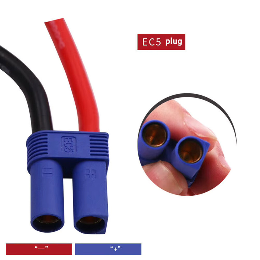Starthilfe-Kabel mit Krokodilklemmen und EC5-Stecker für PKW und LKW, 12 V, Farbe: Rot, mit USB-C Anschluss - Bild 3