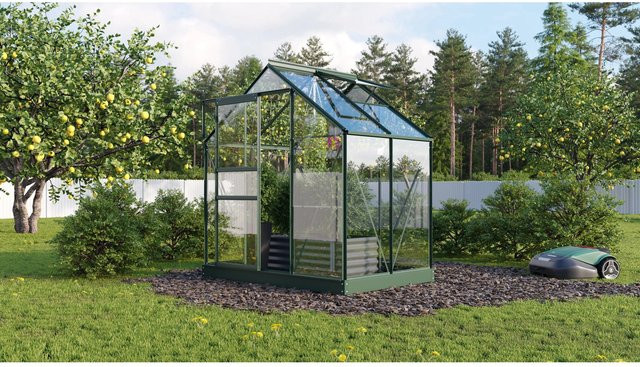 Vitavia Gewächshaus Planet 2500 mit Fundamentrahmen, Schwarz, 2,5 m², Aluminium und ESG-Glas - Bild 3