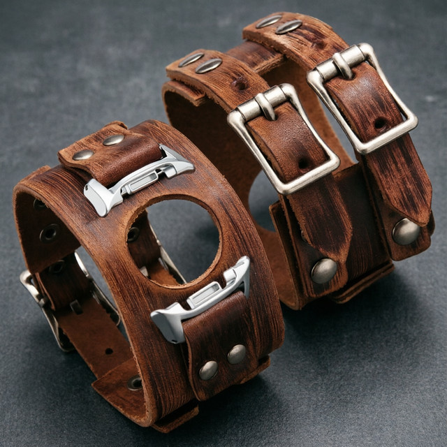 Hiyii Uhrenarmband Leder, braun, Vintage - Bild 1