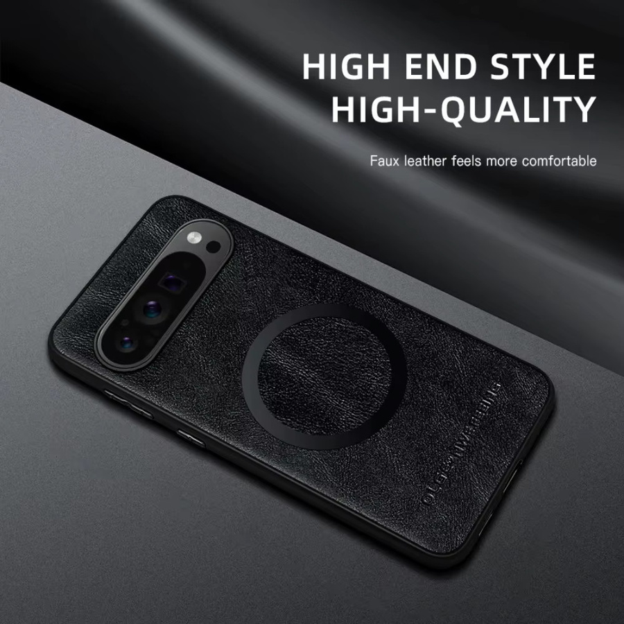 Google Retro Rindsleder Handyhülle für Google Pixel 10, 9 Pro XL, 8, 7 A Pro in Schwarz oder Braun mit stoßfestem TPU-Rahmen und kabellosem Laden - Bild 2