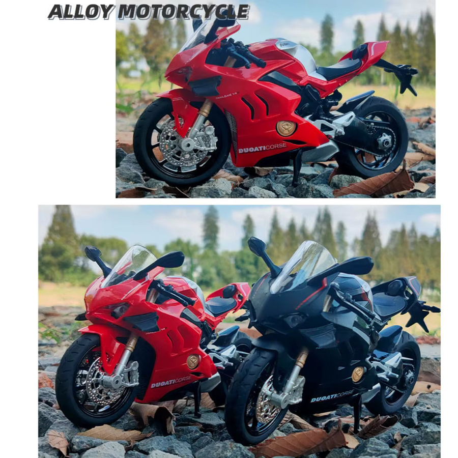 DUFFDUN V4S Panigale Motorrad Spielzeug, Modell, Metall, 1:12, mit Licht und Sound - Bild 6