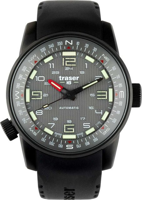 Traser Armbanduhr Automatik, Edelstahl, Grau, 46 mm, Herren - Bild 1