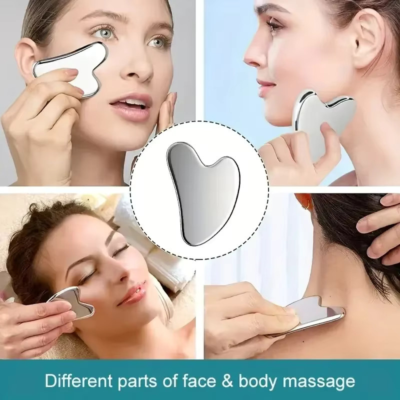 OUUME Gua Sha Tool Edelstahl, Gesicht und Körper, Unisex - Bild 3