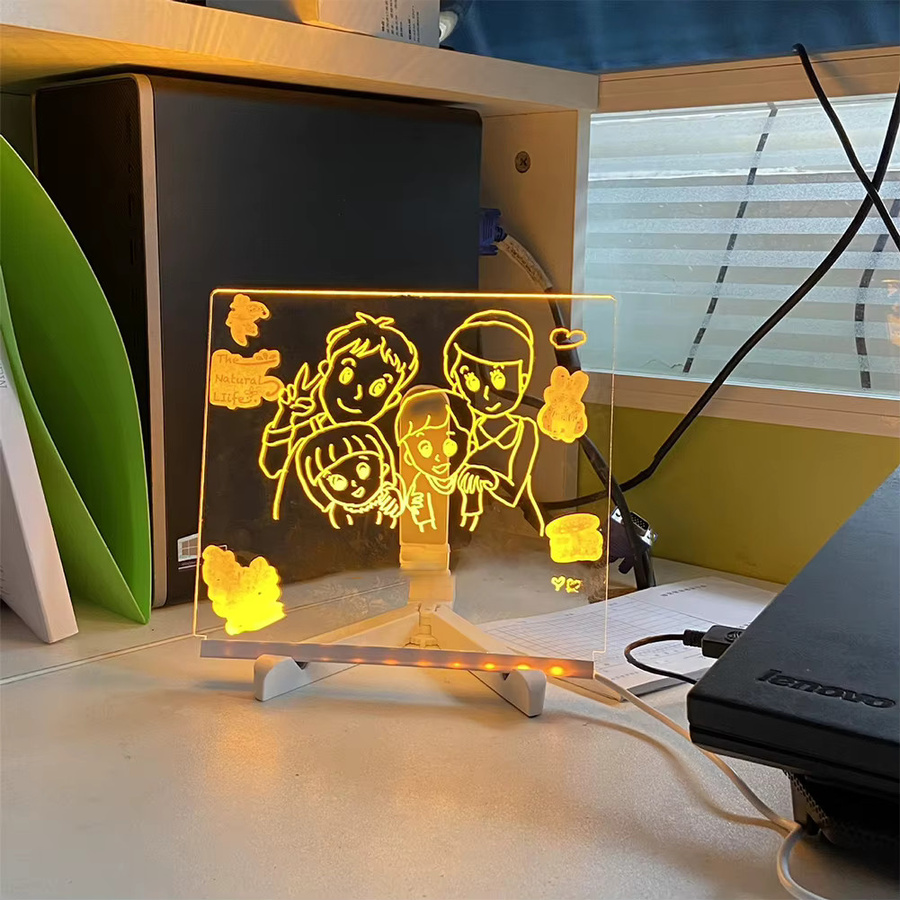 Alloet LED Magische Licht Tafel aus Acryl als Montessori Spielzeug für Kinder zum Zeichnen und Malen - Bild 3