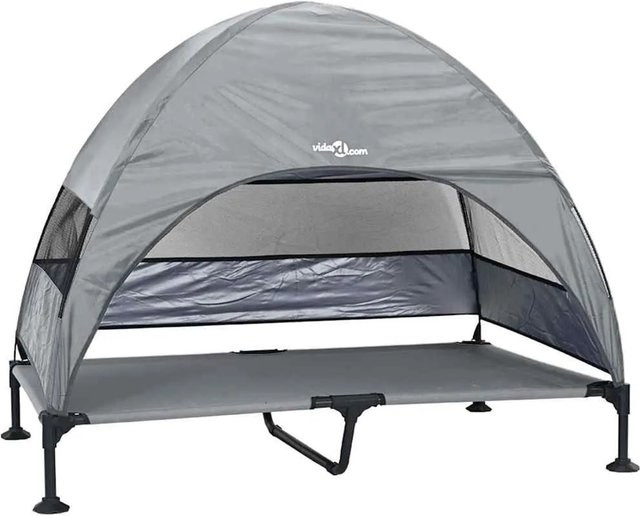vidaXL Hochgelegtes Hundebett Hellgrau B/T/H: 127 x 81 x 108 cm - Bild 1
