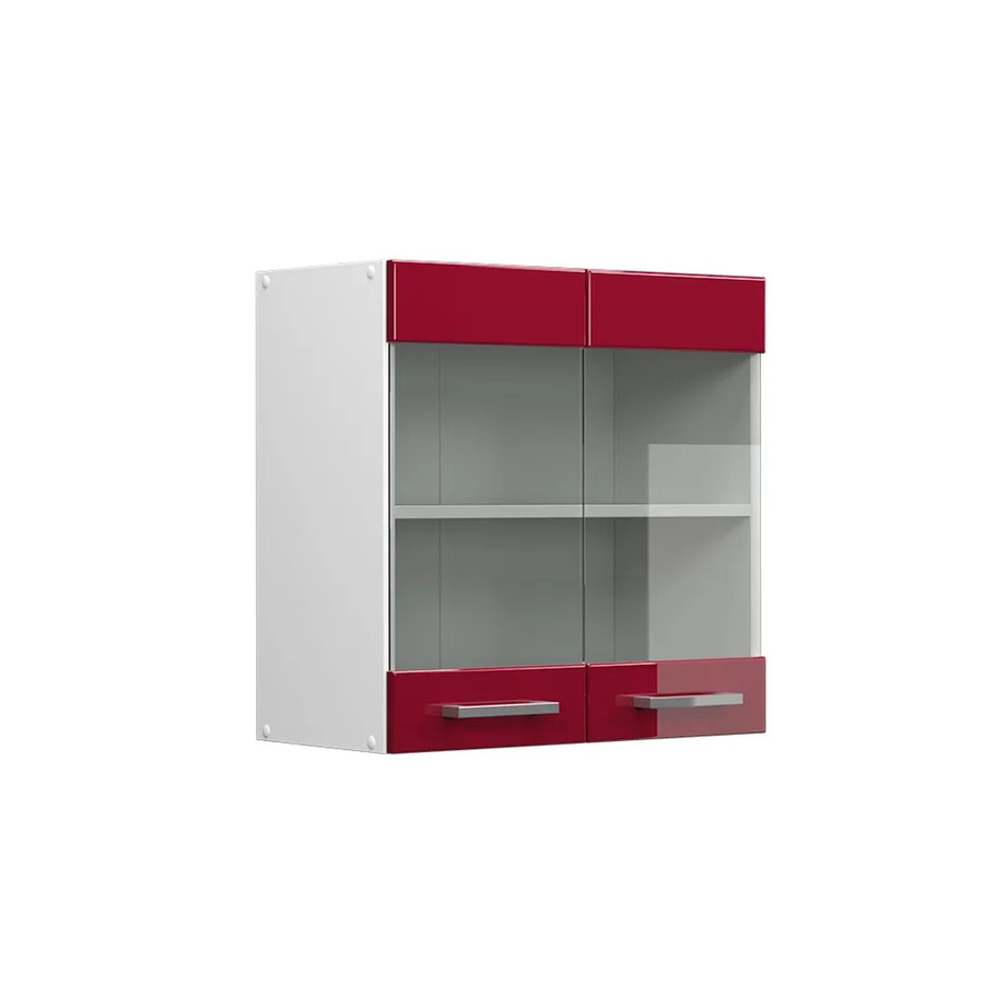 Vicco Küchenglasschrank R-Line Glashängeschrank Bordeaux Hochglanz/Weiß Breite: 60 cm - Bild 2