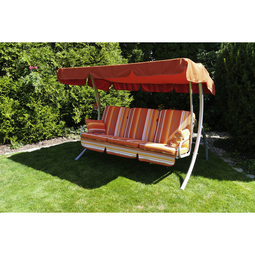 ANGERER FREIZEITMÖBEL Hollywoodschaukel Comfort 3-Sitzer mit Auflagen und Sonnendach in Orange, Beige und Braun, B/T/H: 240 x 145 x 160 cm - Bild 2