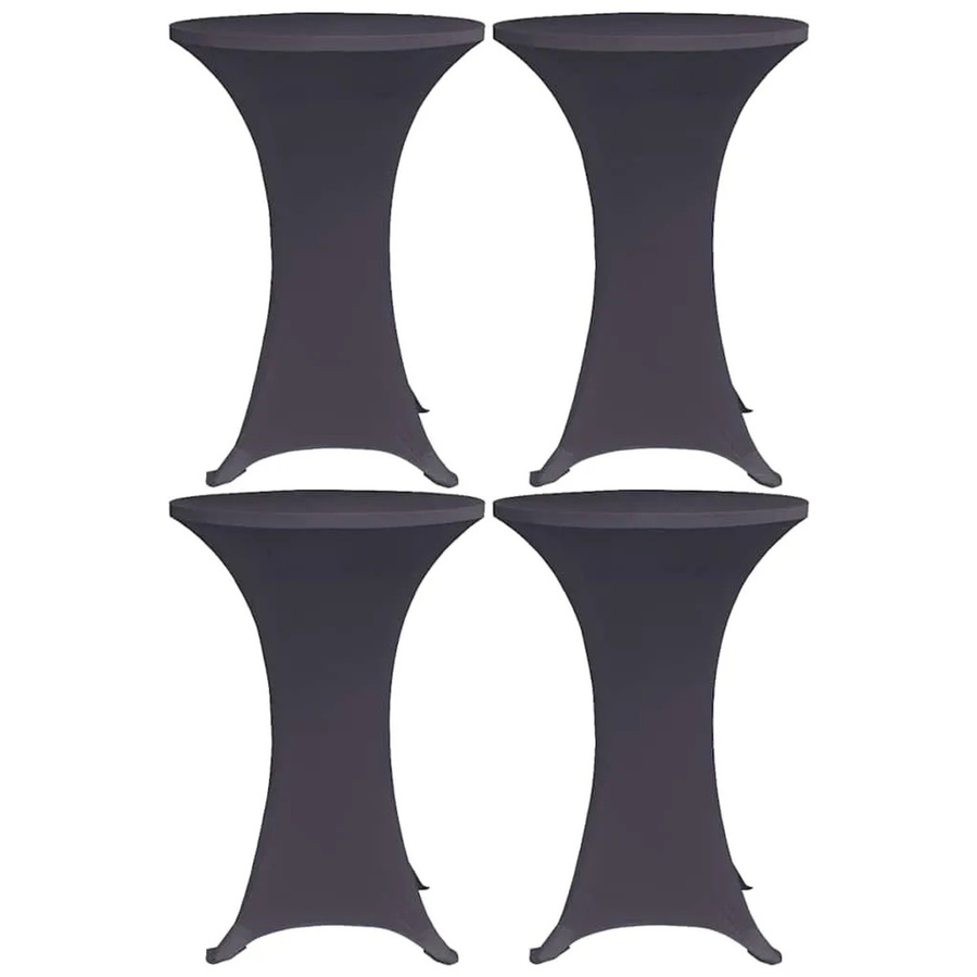 4er Set DELUKE Stretch-Stehtischhussen AMAU in Anthrazit, elastische Tischdecken für runde Stehtische mit Durchmesser: 80 cm - Bild 2