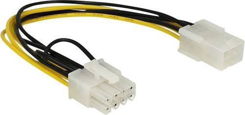 Delock Strom Anschlusskabel PCIe 8-pol zu PCIe 6-pol Gelb Schwarz 0,20 m - Bild 1