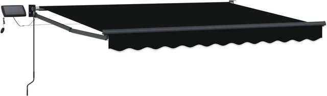 vidaXL Manuelle Gelenkarmmarkise mit LED-Beleuchtung in Schwarz und Anthrazit, B: 300 cm, T: 250 cm - Bild 1
