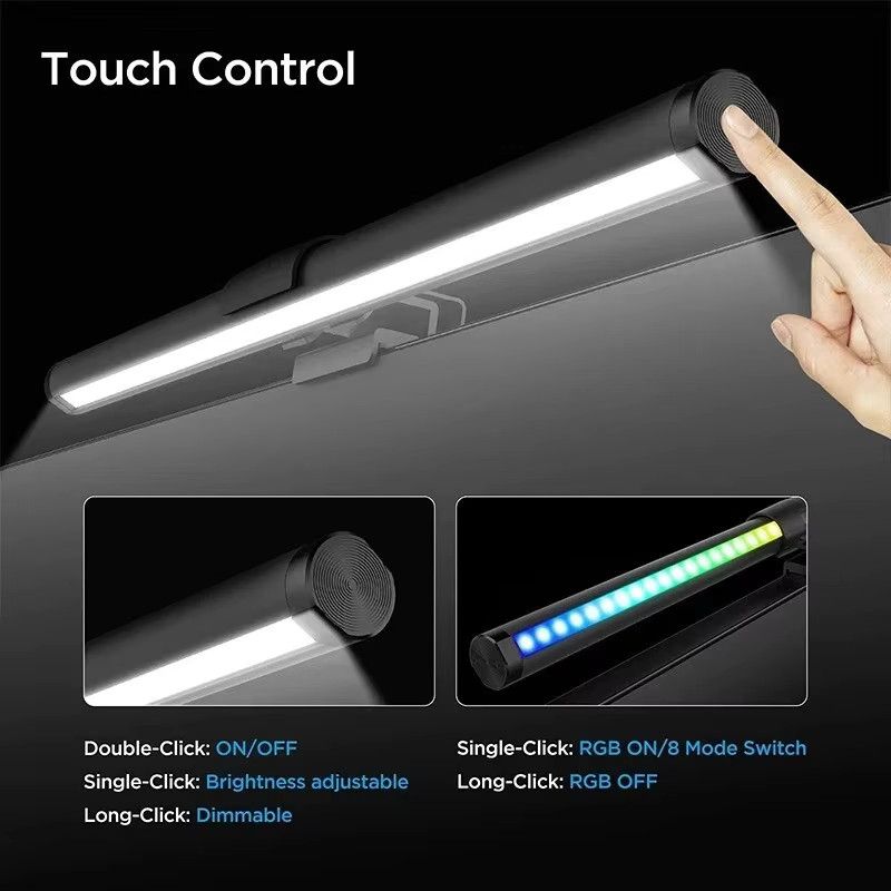 FEICAN RGB LED Monitor Lichtleiste stufenlos dimmbar mit integriertem LED Augenschutz Bildschirm Hängelampe für PC Laptop und Gaming - Bild 2