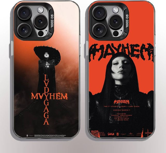 Singer-L Lady Gaga Handyhülle für iPhone 11-16 Pro Max, bunt, rutschfest und mit Anti-Fingerabdruck-Beschichtung - Bild 1