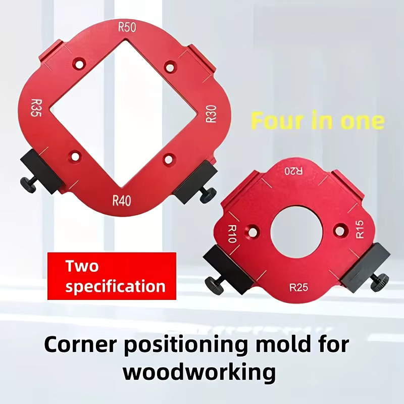 GDART 2-teiliges 4-in-1 Schablonen-Set für Holzbearbeitungsfräser, Aluminium R10-R50 Arc Corner Positionierungswerkzeug - Bild 2