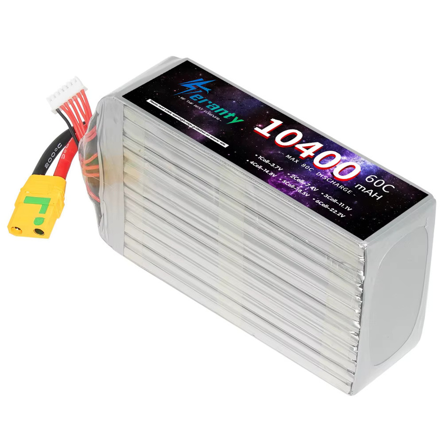 TERANTY Li-Ion Akku 22,2 V 10400 mAh 6S mit XT90, Deans und XT90S Stecker für RC FPV Auto und Hubschrauber - Bild 3