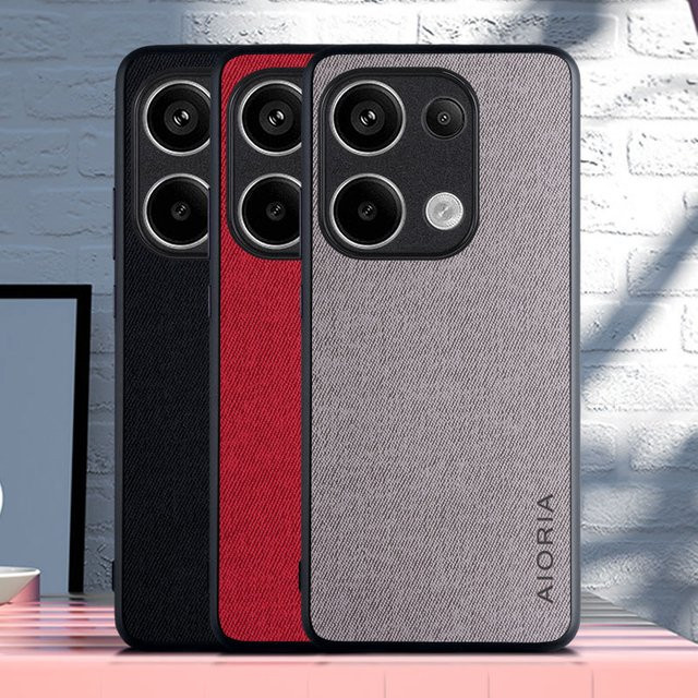 Xiaomi Poco M6 Pro 4G Textilhülle in Rot aus TPU und PC für optimales Haptikgefühl - Bild 1