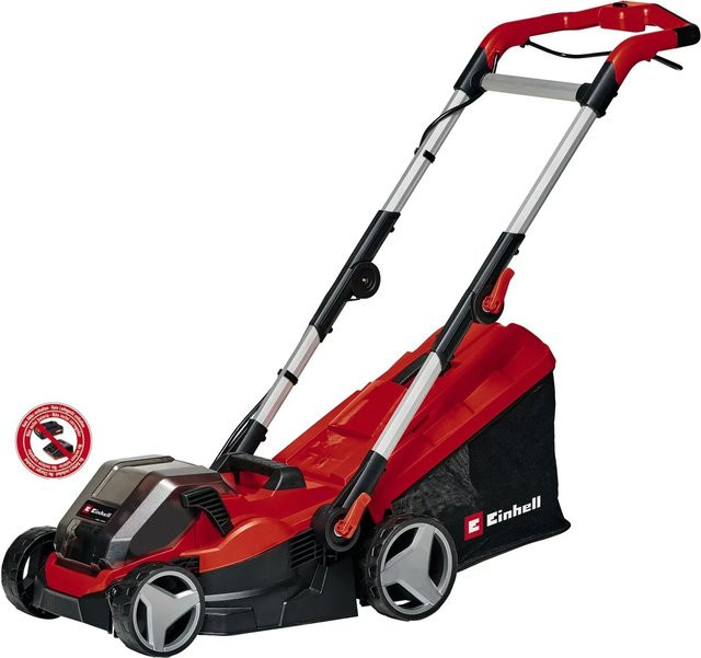 Einhell Power X-Change Akku-Rasenmäher GE-CM 36/34-1 Li-Solo in Rot mit Grasfangkorb und verstellbarer Schnitthöhe 25-65 mm - Bild 1