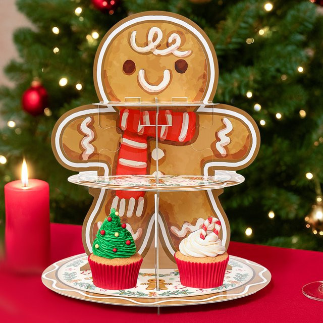 PATIMATE 3-stufiger Weihnachtstortenständer aus Acryl in Multicolour für Kuchen und Desserts - Bild 1