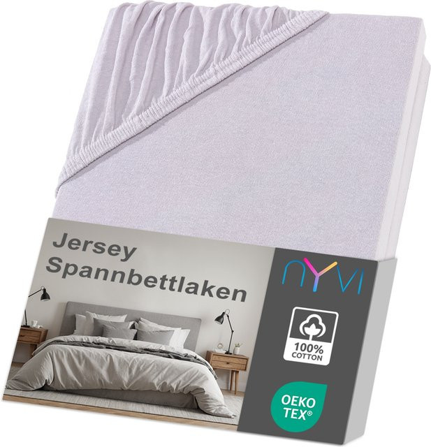 NYVI Jersey Spannbettlaken DreamScience Silber, Bügelfrei, für Matratzen bis 22 cm Höhe, B/T: 140 x 200 cm oder 160 x 200 cm - Bild 1