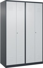 C+P PSA Doppel-Spind Classic PLUS mit 4 Abteilen, Anthrazit und Grau, B/T/H: 120 x 50 x 185 cm, mit Zylinderschloss - Bild 1