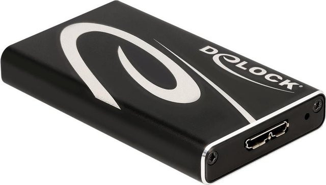 DeLOCK 42006 SSD-Gehäuse für mSATA SSD mit USB-A und Micro-USB Anschluss, Schwarz - Bild 2