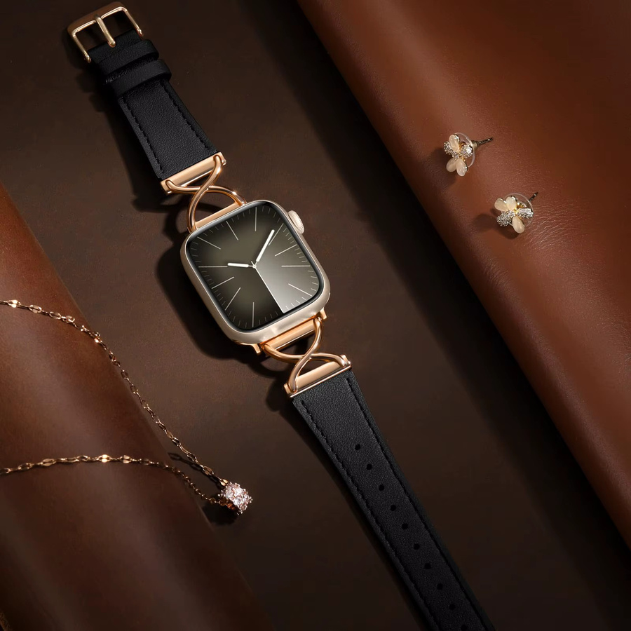 Uhrenarmband Leder, Damen, Edelstahl - Bild 3