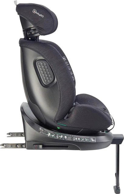 babyGO Kindersitz Move 360 mit ISOFIX und Basis, Schwarz, i-Size nach UN R129 für 100 bis 150 cm Körpergröße, 360 Grad drehbar - Bild 1
