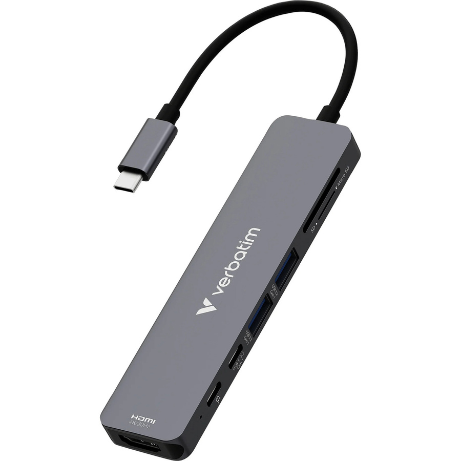 Verbatim USB-C Essentials Multiport-Hub Dockingstation mit HDMI, USB-C und USB-A in Silber/Grau - Bild 1