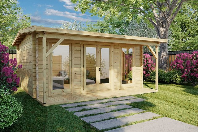 Gartenbüro Costa A Holzhaus mit Home-Office im Garten, 5 x 5 m - Bild 1